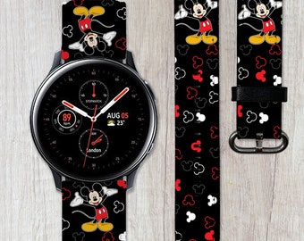 Mickey Mouse Galaxy Watch Band, Vegan Leather Sport Strap