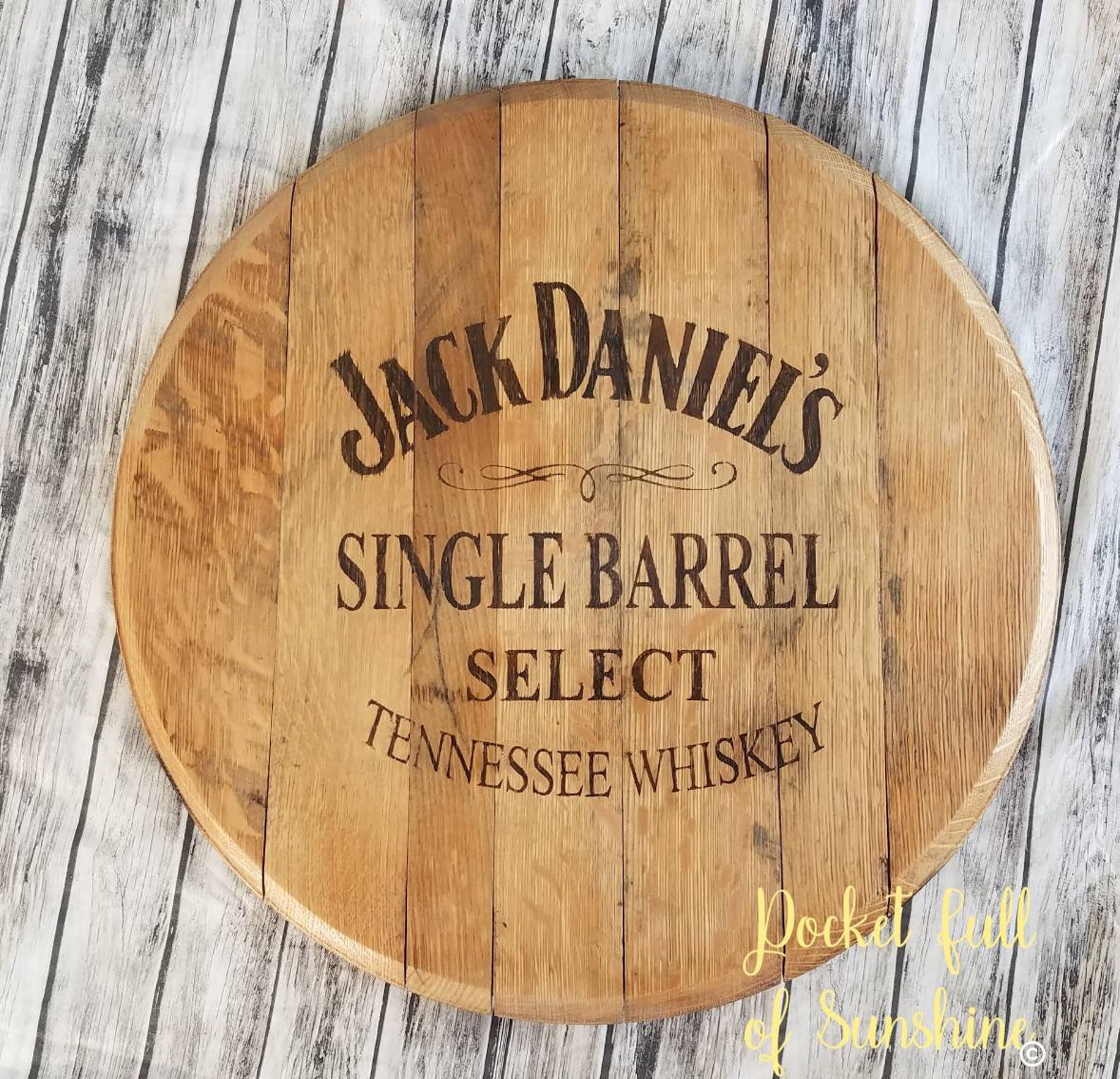 Jack Daniel’s Whiskey Barrel Lid Wall Hanging Picture | Etsy