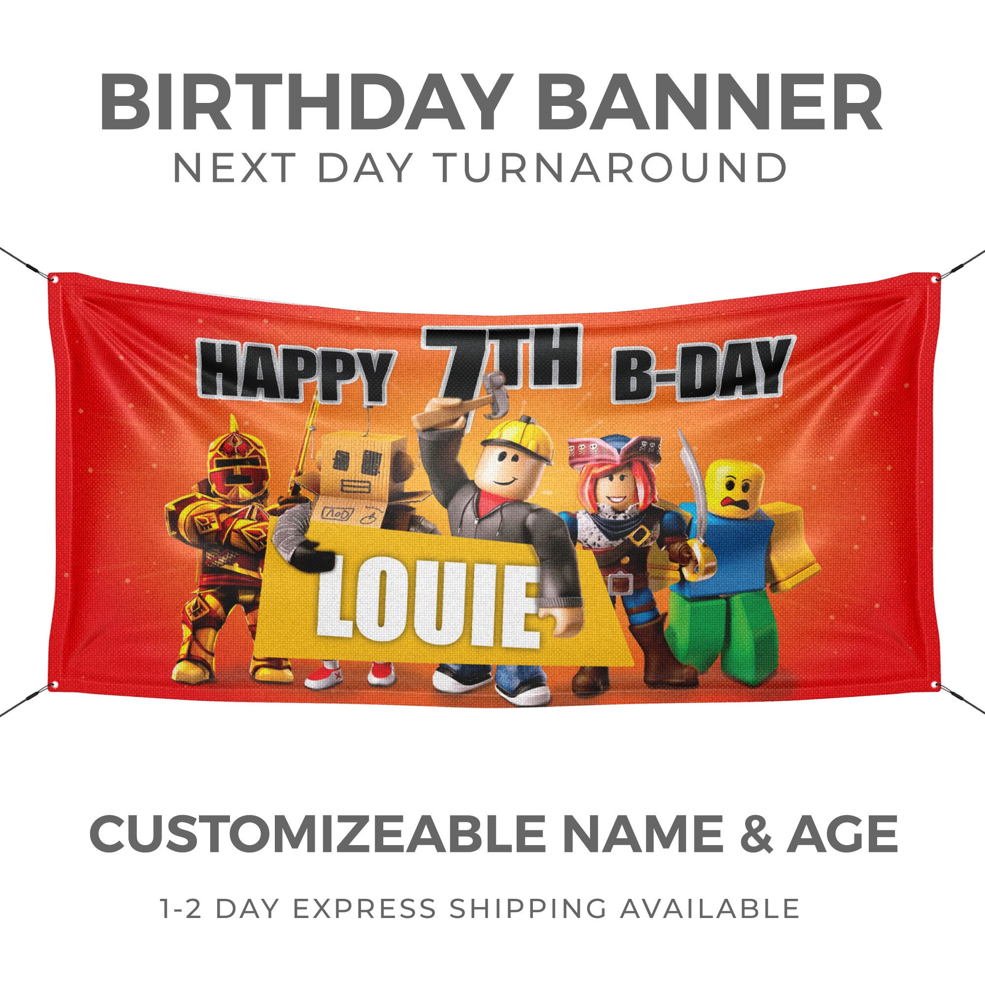 Roblox Inspired - Personalized Birthday Banner / Backdrop - Next Day …