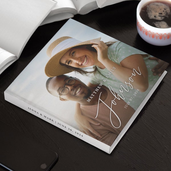Custom Wedding Guest Book with Photo, Wedding Reception, Wedding Photo Album, Signing book, Wedding Day keepsake
