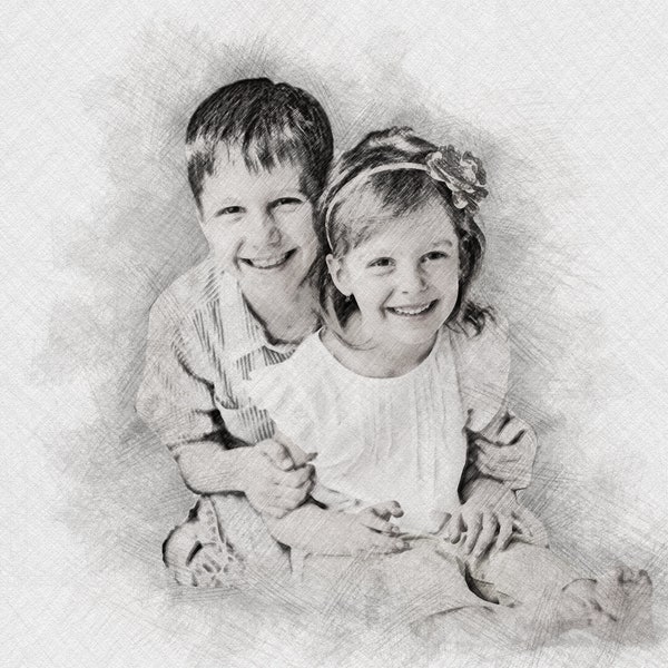 Mothers Day Gift, Pencil Sketch from Photo, Unique Wedding Gift, Picture to Drawing, Portrait from Photo, Gift for her, Gift for Him
