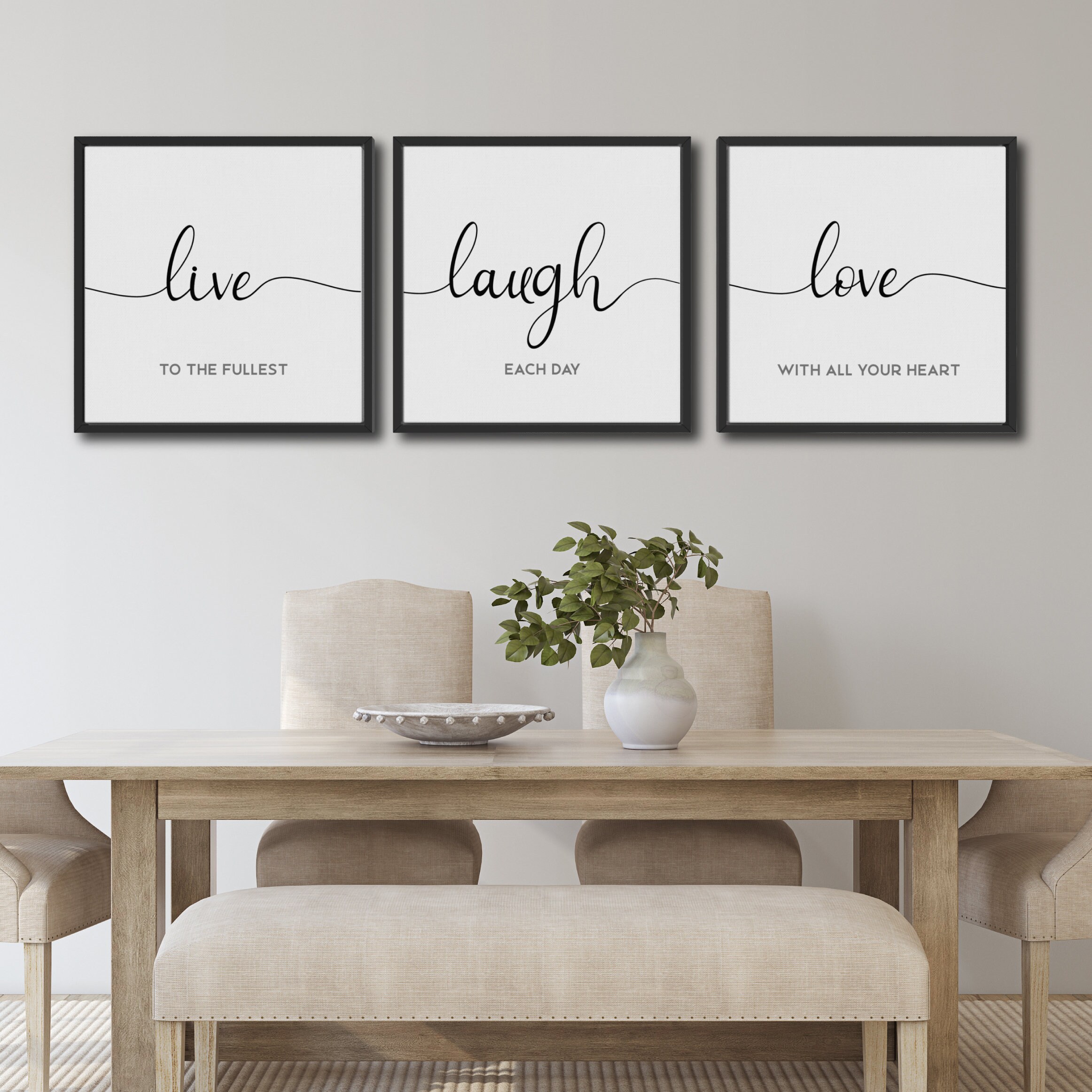 Housewarming Gift Living Room Decor 3 Piece Wall Art Home Etsy