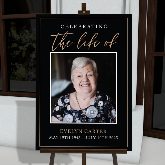 Celebration of Life Welcome Sign, Custom Design, Black Funeral Welcome  Sign, In Loving Memory Photo Sign, Celebration of Life Decorations, Funeral