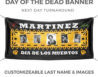 Day of the Dead - Personalized Halloween Banner / Backdrop - Dia de Los Muertos - Express Shipping Available