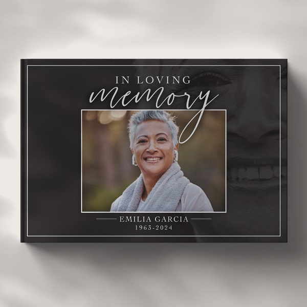 Custom Funeral Guest Book with Photo, Celebration of Life, Memorial Guestbook, Signing book, In Loving Memory