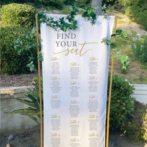 Stoff Hochzeit Sitzplan, personalisierte Partydekoration, Hochzeit Willkommensschild, Hochzeitsdeko, Hochzeitsprobe Banner