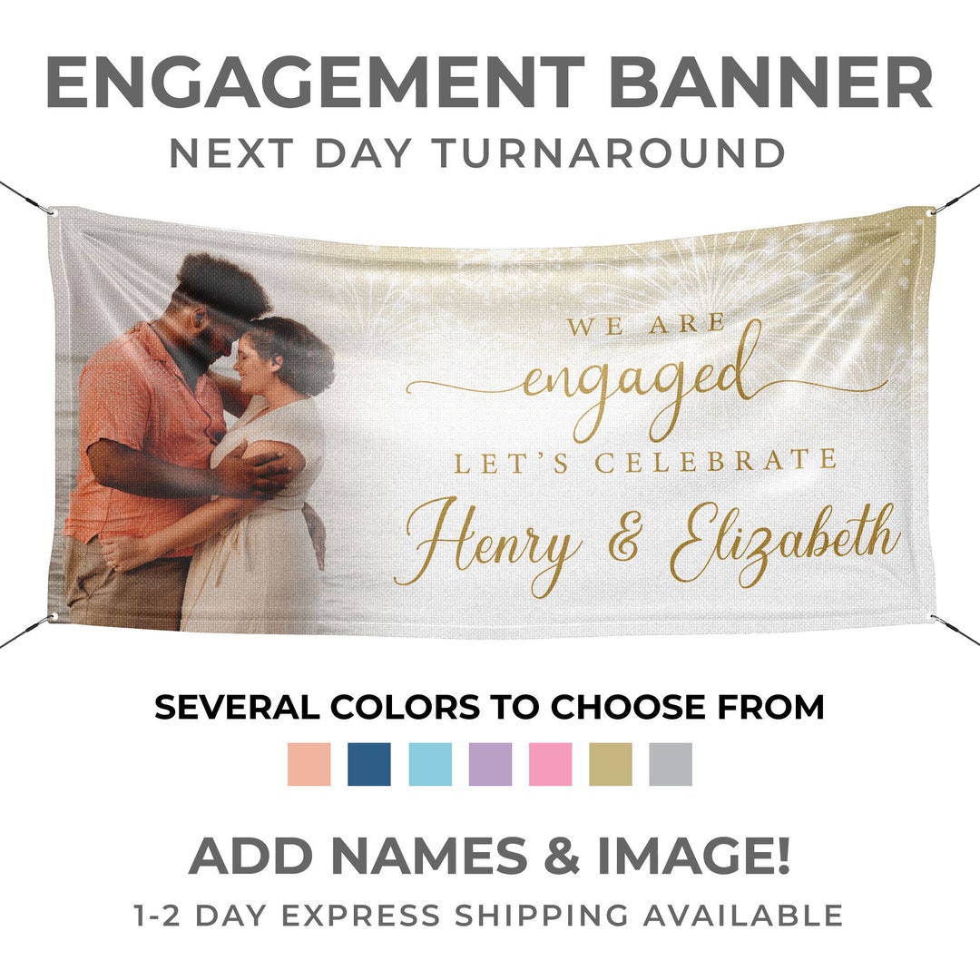 Personalized Engagement Party Banner, Wedding Banner, Party Decorations