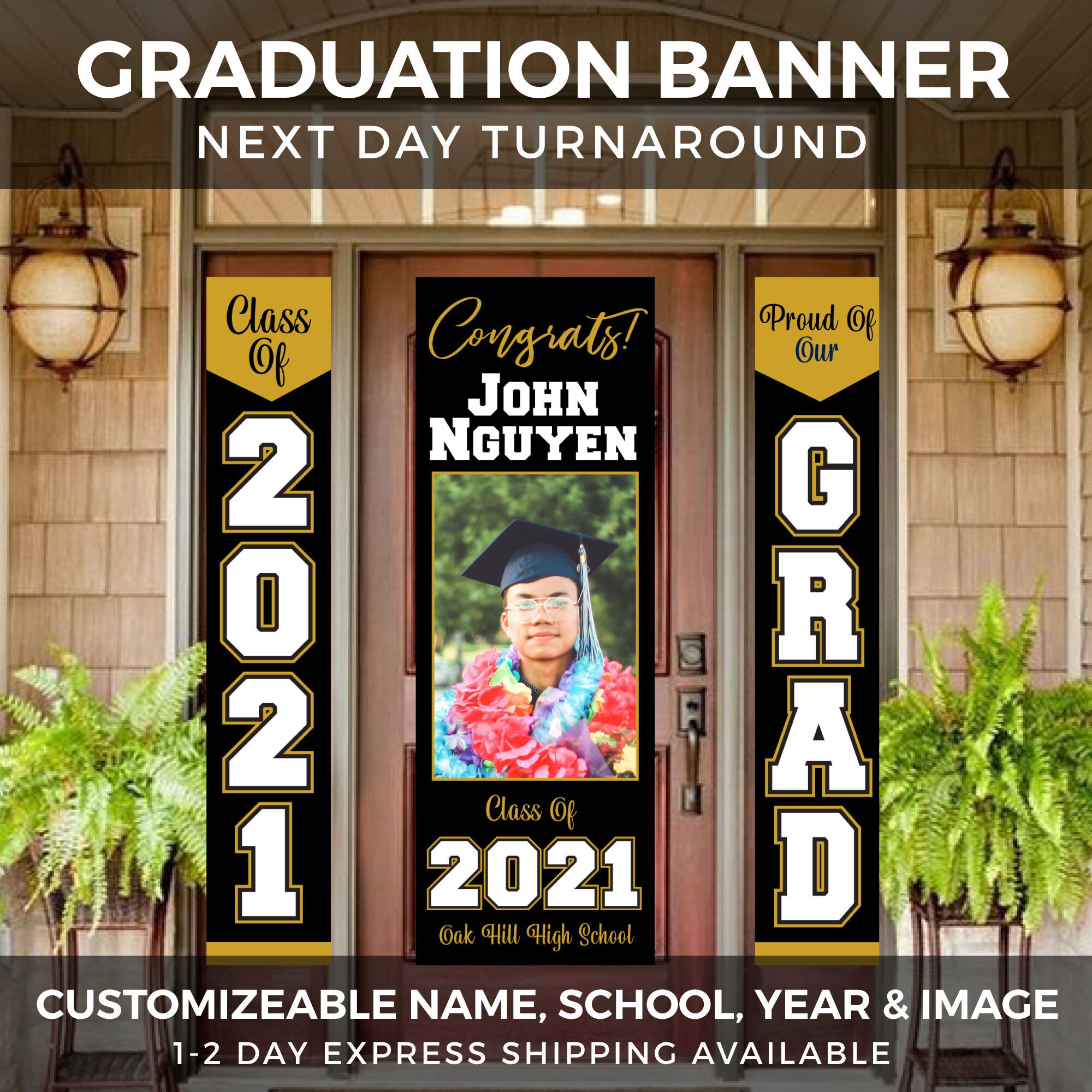 Door Graduation Banner Personalized Graduation Gift Etsy