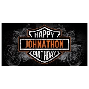Motorcycle Birthday Banner Party Decorations Gift for Him - Etsy