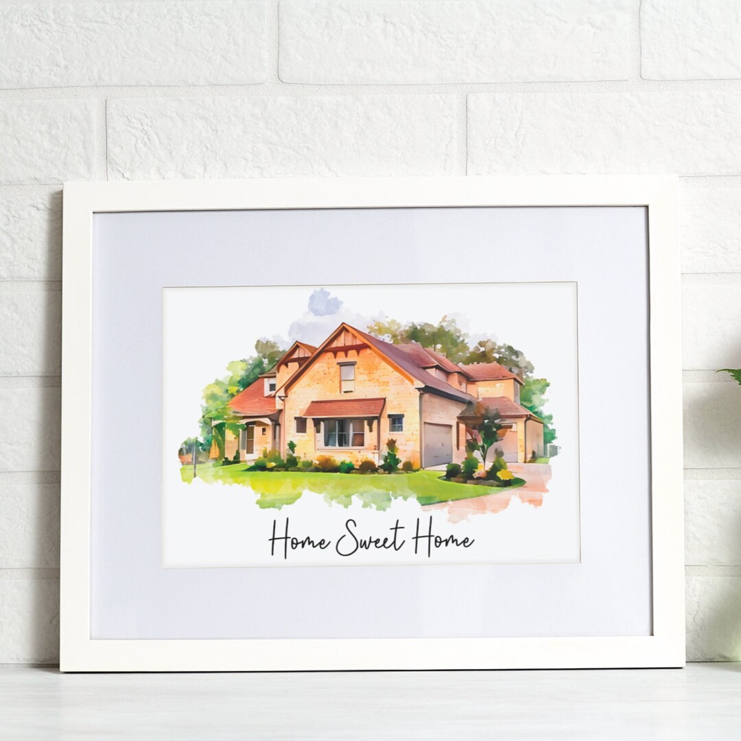 Custom Watercolor House Painting, Framed Print or Canvas, House ...