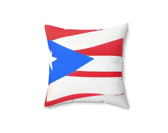 Puerto Rico flag Spun Polyester Square Pillow, insert not included,bandera Puerto Rico, cushion cover Puerto Rico flag