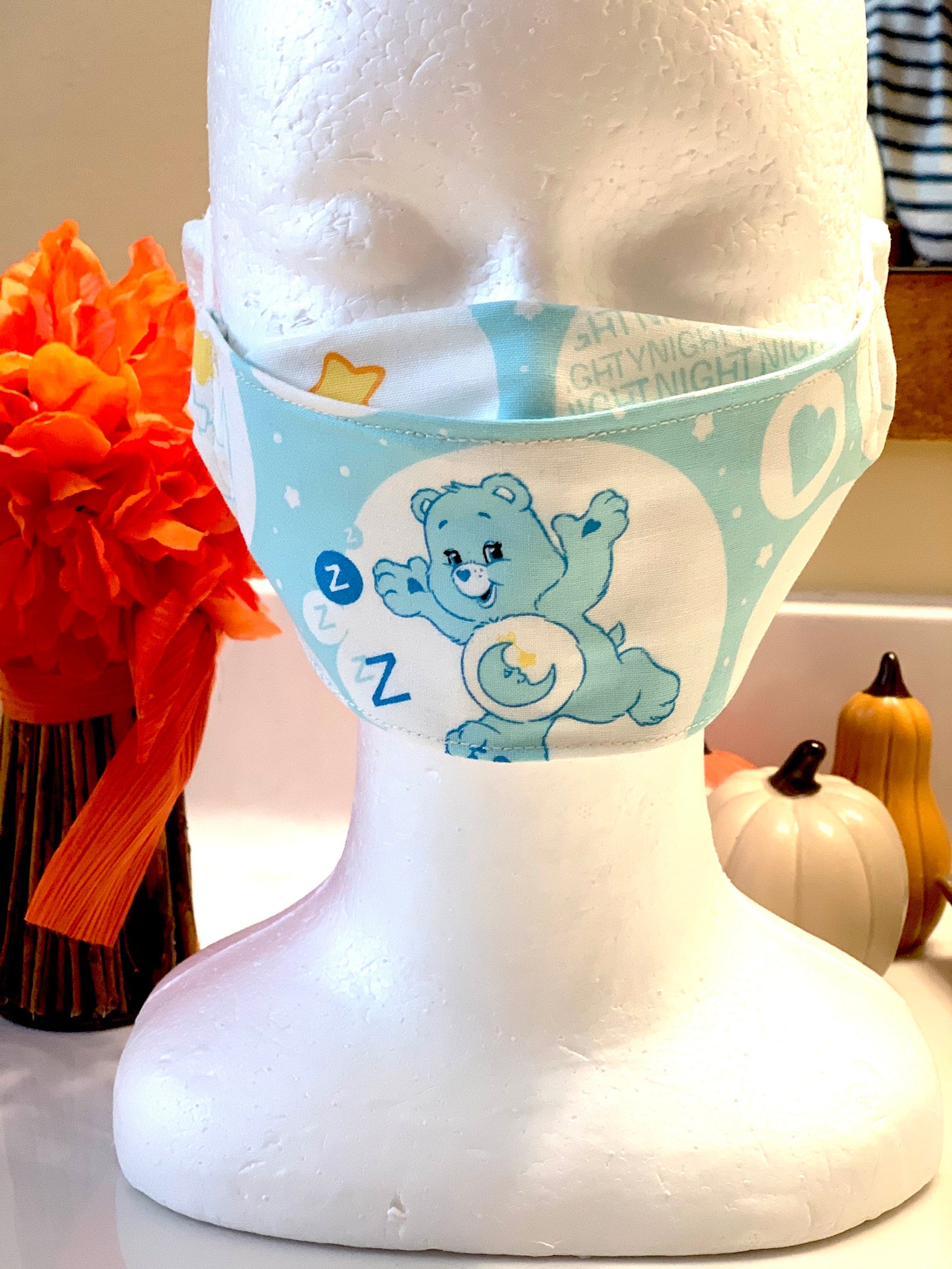 Care Bears face mask 3d 100 cotton washable blue care bear Etsy