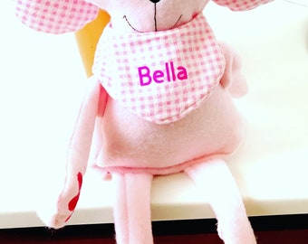 Personalized Embroidered Dog Plush with Bandana