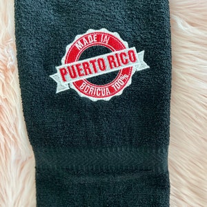 Made in Puerto Rico embroidered hand towel, 100 cotton washable hand towel, Boricua hand towel, puertorrican embroidered hand towel
