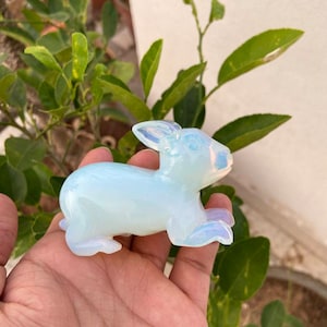 Carved Rabbit- Gemstone Rabbit- Opal Rabbit- Stone Rabbit- Gemstone Animals- Carved Stone Animals- Rabbit
