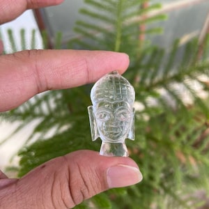 Crystal Buddha Head- Gemstone Buddha Head- Clear Quartz Buddha Head- Natural Crystal- Clear Quartz