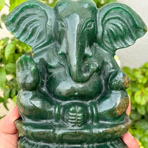 Fuschite Ganesha- Carved Ganesha- Gemstone Ganesha- Ganesh Statue- Modern Ganesha- Ganesha Idol- Hindu Gods