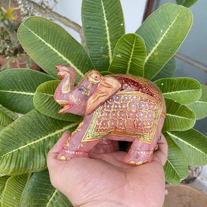 Natural Rose Quartz Elephant- Good Luck Crystal Elephant- Gemstone Elephant- Small Stone Elephant- Elephant Gifts Statue- Home Decor