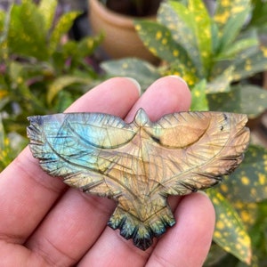 Labradorite Eagle- Gemstone Eagle- Carved Eagle- Stone Eagle- Gemstone Animals- Carved Stone Animals