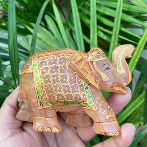 Natural Rose Quartz Elephant- Gemstone Elephant- Natural Stone Elephant- Elephant Gifts Statue- Home Decor- Rose Quartz Crystal