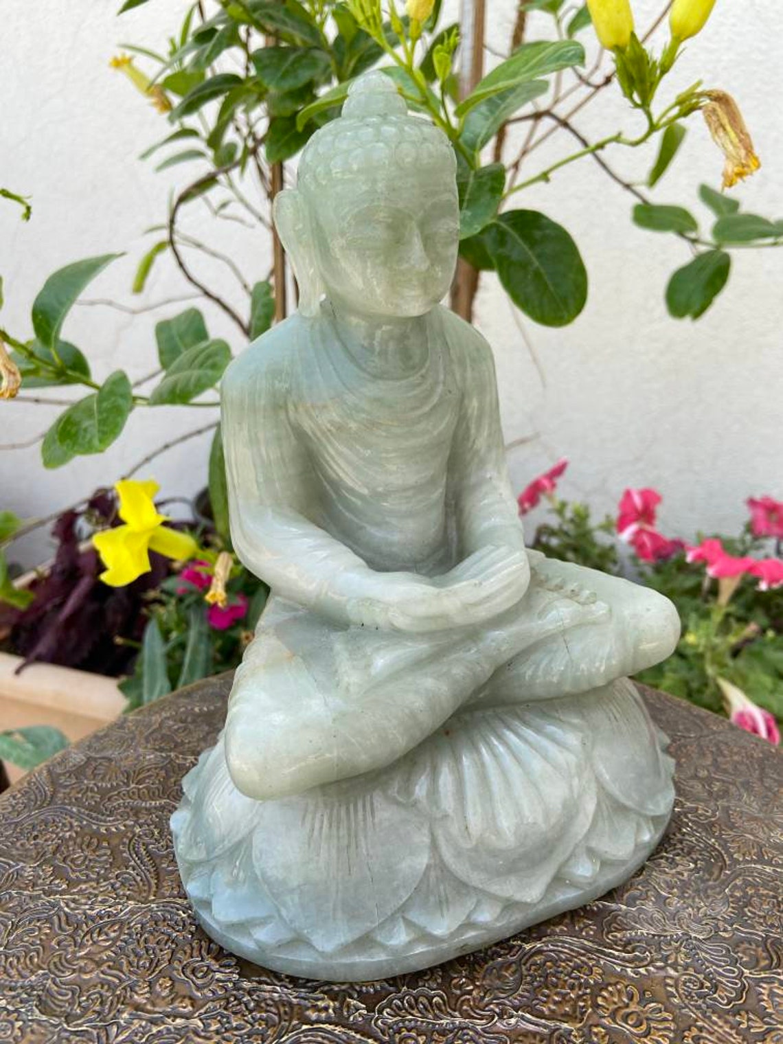 Natural Jade Buddha Garden Statue Buddha Sculpture Home Etsy