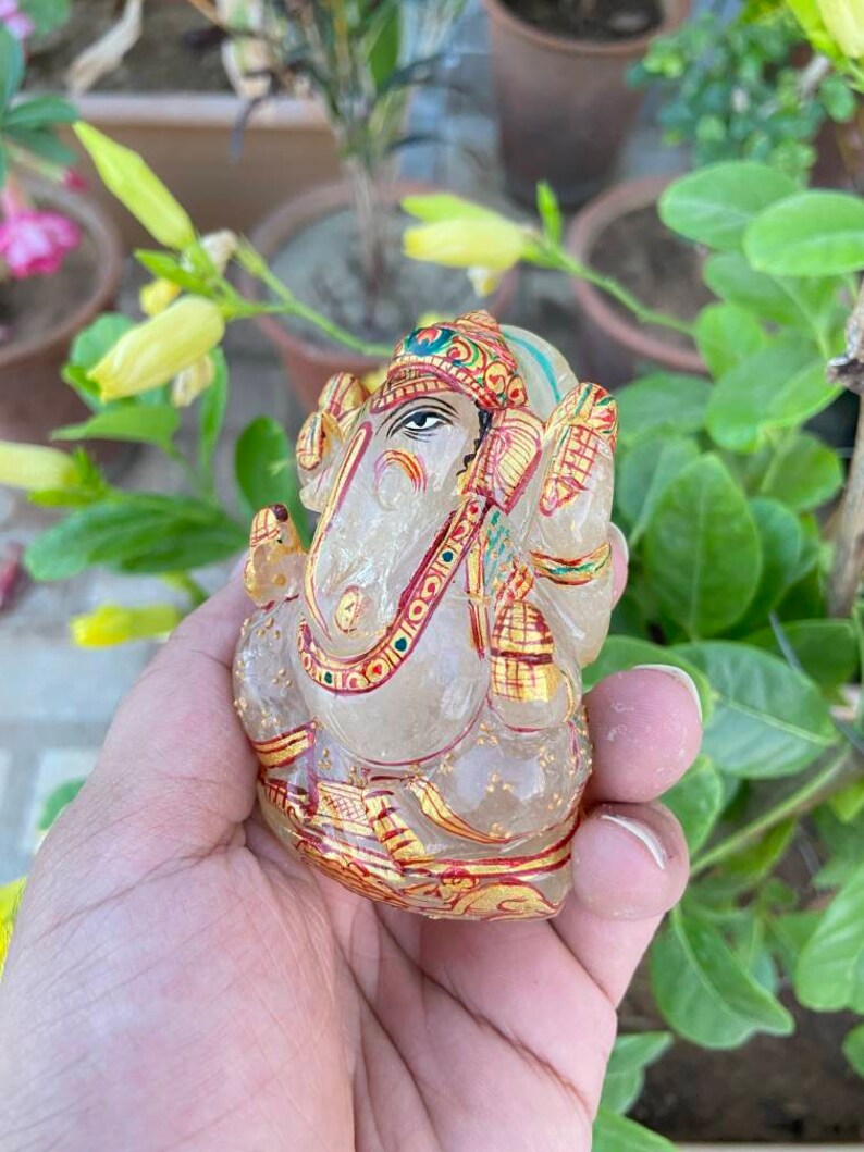 Crystal Ganesh Statue Natural Stone Ganesh Gemstone Ganesha Etsy