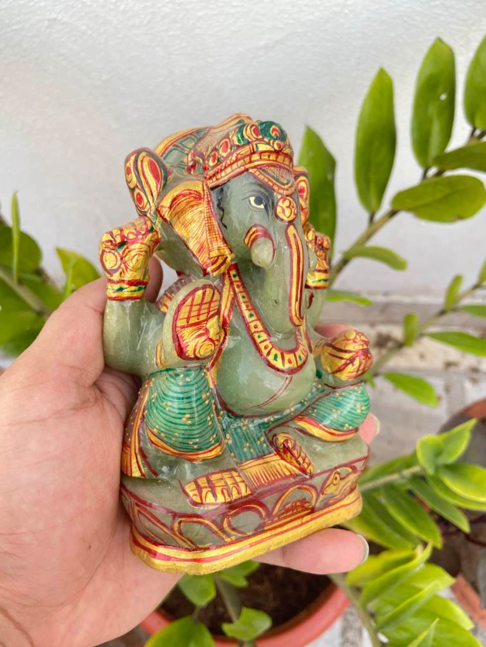 Jade Ganesh Gemstone Ganesha Ganesh Statue Small Stone Etsy