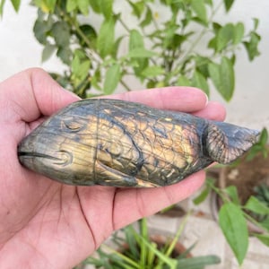 Labradorite Fish- Gemstone Fish- Carved Fish- Stone Fish- Gemstone Animals- Carved Stone Animals- Natural Labradorite