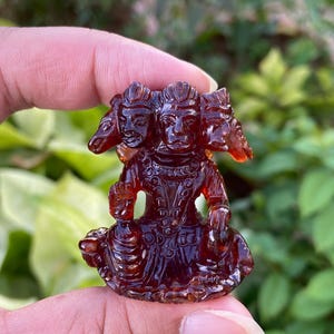Lord Hanuman- Hindu Gods- Carved Hanuman Statue- Gemstone Hanuman Statue- Hessonite Garnet- Hanuman Idol- Panchmukhi Hanuman