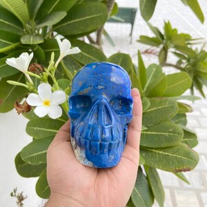 Natural Lapis Lazuli Skull- Carved Skull- Gemstone Skull- Crystal Skull- Healing Crystal- Home Decor- Lapis Lazuli Carving- Gemstone Decor