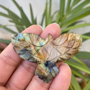 Labradorite Eagle- Carved Eagle- Stone Eagle- Gemstone Animals- Carved Stone Animals- Gemstone Eagle- Flashy Labradorite