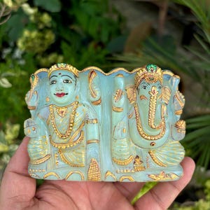 Lakshmi Ganesh- Statua Lakshmi- Statua Ganesha- Opale Lakshmi Ganesha- Opale Ganesha- Statua Opale Lakshmi- Divinità indù
