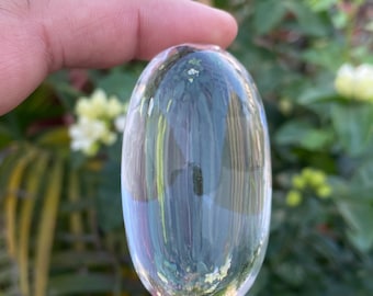 Hand Carved Clear Quartz Crystal Egg | Natural Healing Stone | Polished Quartz Egg Decor