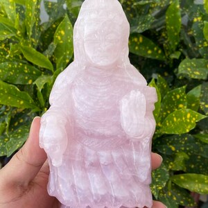 Kuan Yin- Housewarming Gift- Natural Rose Quartz Kuan Yin- Carved Kuan Yin- Goddess