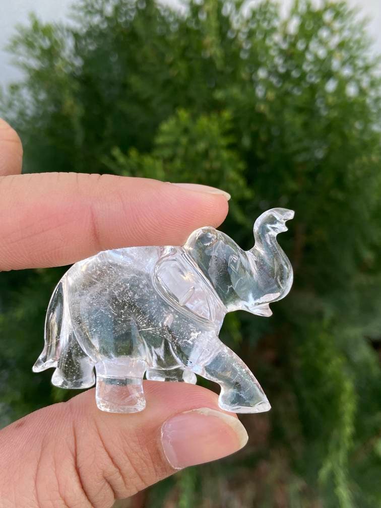 Vintage Davinci Crystal Elephant Figurine Clear Glass Animal Figure Elephant  Gifts 