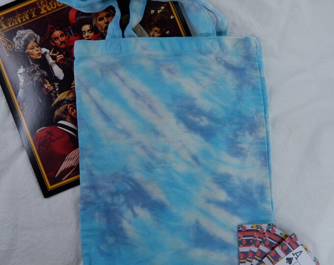 TIE DYE Handmade Blue Reusable Tote Bag