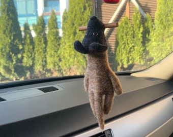 Felted Malinois Biting Tug Ornament/Keychain