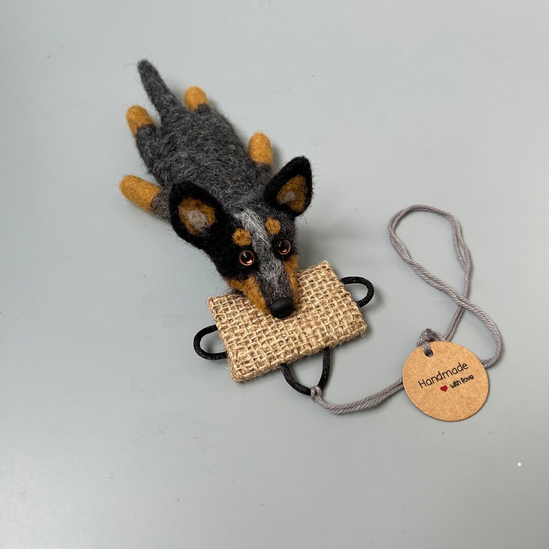 Felted Blue Heeler Bittingtug Ornament Dark/keychain Etsy