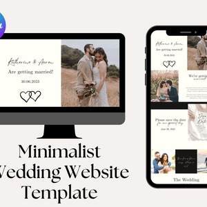 Wedding Website Template, Canva Template, Digital Wedding Invitation, Wedding Planning Templates, Wedding RSVP, Boho Wedding Invite - BP07