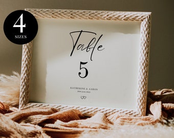 Minimalist Wedding Table Number Template, Modern Wedding Table Number, Editable Table Numbers, Simple Table Numbers- BP07
