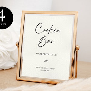 Cookie Bar Sign Template, Dessert Bar Sign, Wedding Cookie Table Sign, Printable Cookie Bar Sign for Wedding 5x7 and 8x10 - BP07