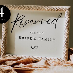 Landscape Reserved Signs Template, Wedding Reserved Cards, Modern Wedding Reserved Sign, Reserved Table Sign, Reserved for  - BP07