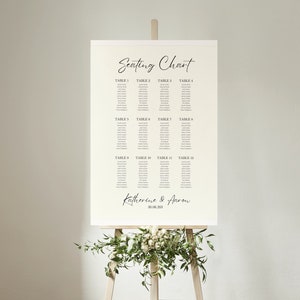 Canva Template Wedding Seating Chart, Seating Chart Template, Seating Chart Sign DIY - BP07