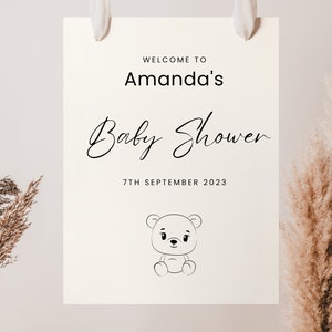 Welcome Baby Shower Sign Digital Download, Canva Template Baby Shower Invitation Template, INSTANT DOWNLOAD - BP07