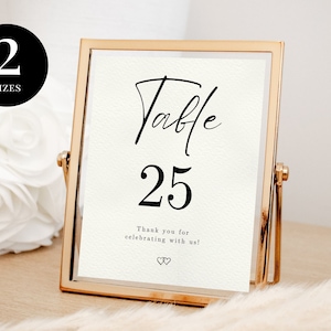 Table Numbers Printable, Wedding Table Numbers, Table Number Cards, 1-50, 5x7, Banquet Table Numbers, Printable Table Number - BP07
