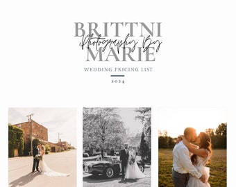 Minimalist Wedding Photography Pricing Template