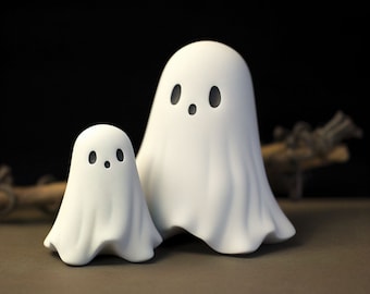 A pair of Halloween Ghost Ornaments, Cute Garden Ghost figurines, Halloween decor, Home Decor or Garden Statue, Halloween Unique Gift