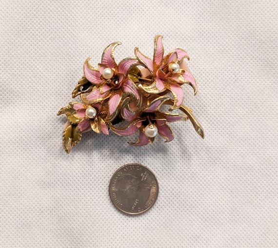 Vintage Enamel Floral Hair Clip - Etsy display picture 2