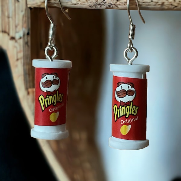 Pringles potato chip earrings - stainless steel