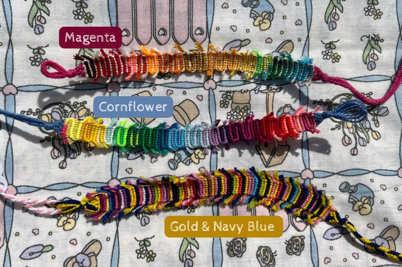 Multicolored Scrap Friendship Bracelets Rag Rug Bracelet Etsy